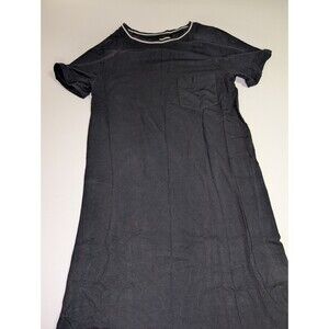 Abercrombie & Fitch Black Short Sleeve T-shirt Dress Size XS Striped Neck  Goth
